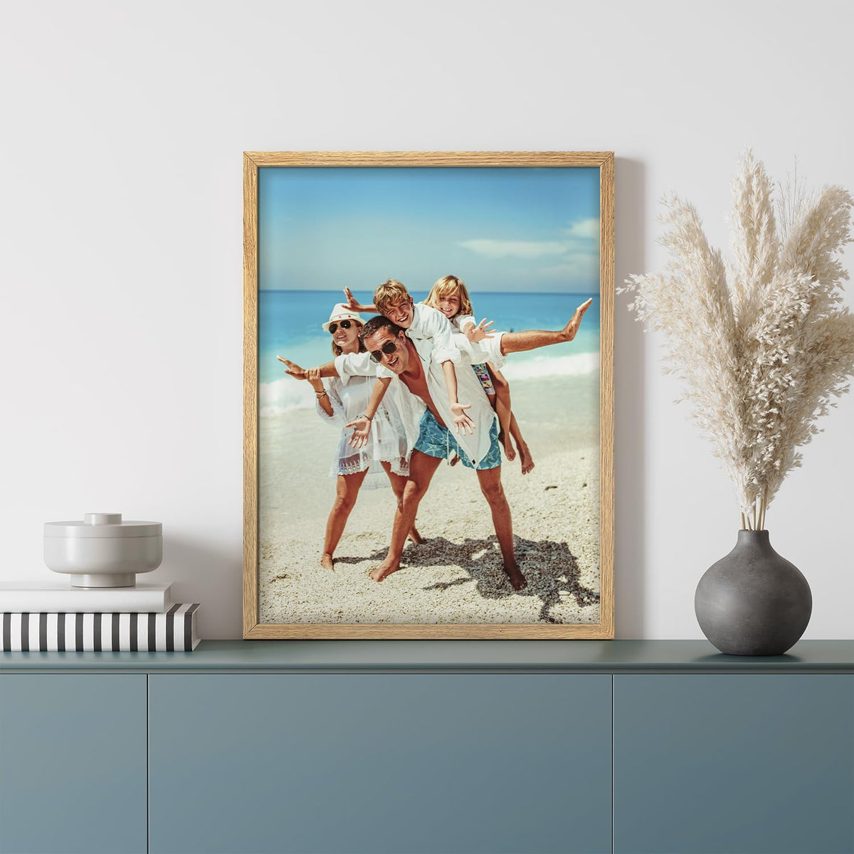 Wall26 Custom Framed Canvas Poster Art - Ready to Hang Home Decoration for Living Room & Bedroom - 12"x16" Natural