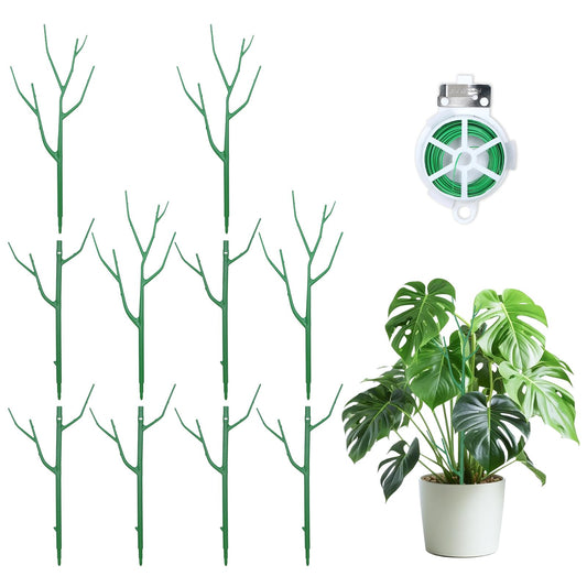 Obralitic 10 Pack Stackable Plant Supports Stakes, Sturdy Garden Trellis for Climbing & Vining Plants, Monstera, Pothos & Philodendron - Reusable Plant Stakes for Indoor & Outdoor Potted Plants