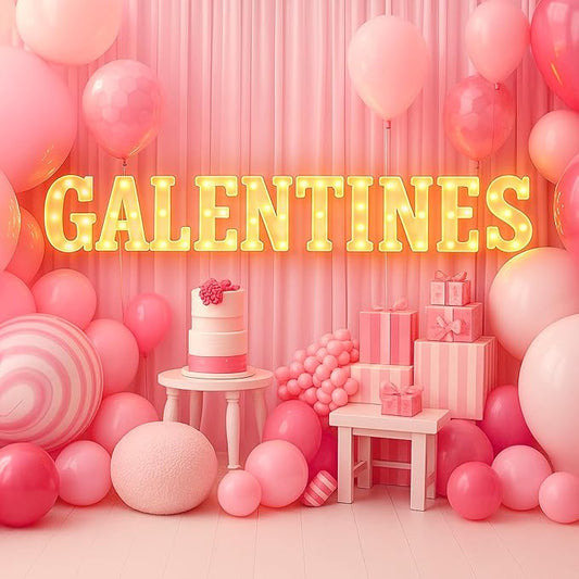 10 Pcs Galentine's Day Decorations 8.3 Inch Large LED Letter Lights Party Decor Table Centerpiece Battery Powered Galentines Day Table Decorations for Party Decor Gift