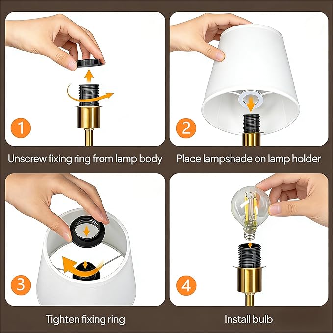 Mini Gold Portable Cordless Table Lamp, Rechargeable Bedside Lamp, Stepless Dimming Touch Control Nightstand Lamp, 2700K Warm Light, Vintage Desk Lamp for Living Room, Dining Table Decor (Mini)
