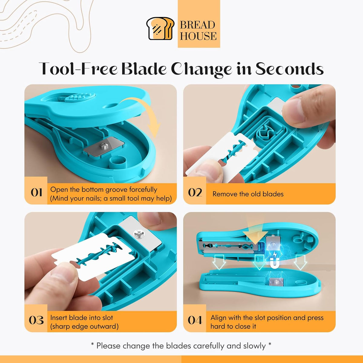 Regine Switzerland Bread Lame - Magnetic Sourdough Scoring Tool with 5 Replaceable Blades