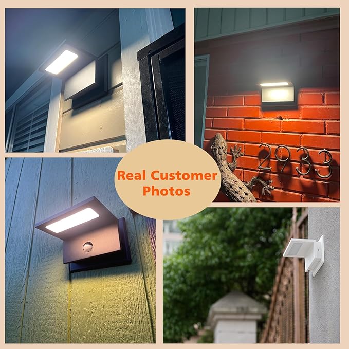 Motion Sensor Outdoor Wall Light Black LED Exterior House Light Fixture Front Porch Light Wall Mount Sconce IP54 Waterproof for Garden Patio Garage Entryway 10W 680Lm 3000K