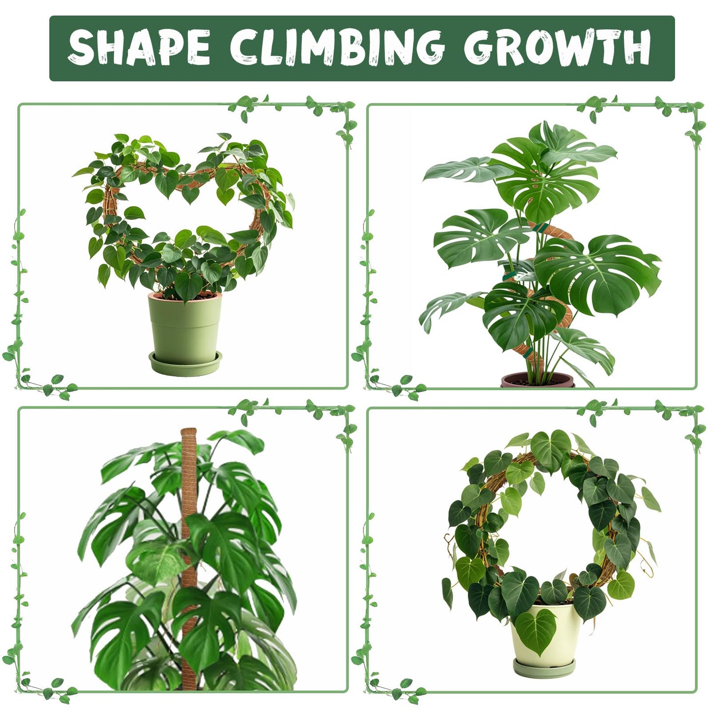 2 Pack 47.24 Inch Bendable Moss Pole for Monstera - 120cm Plant Support Moss Sticks Stakes for Climbing Indoor Plants, Pothos & Philodendron - Coir/Coco Plant Trellis for Potted Climbers & Houseplants
