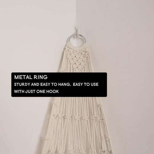 Amdermi Stuffed Animal Storage Hammock - Boho Macrame Toy Organizer for Kids' Rooms | XL Cream