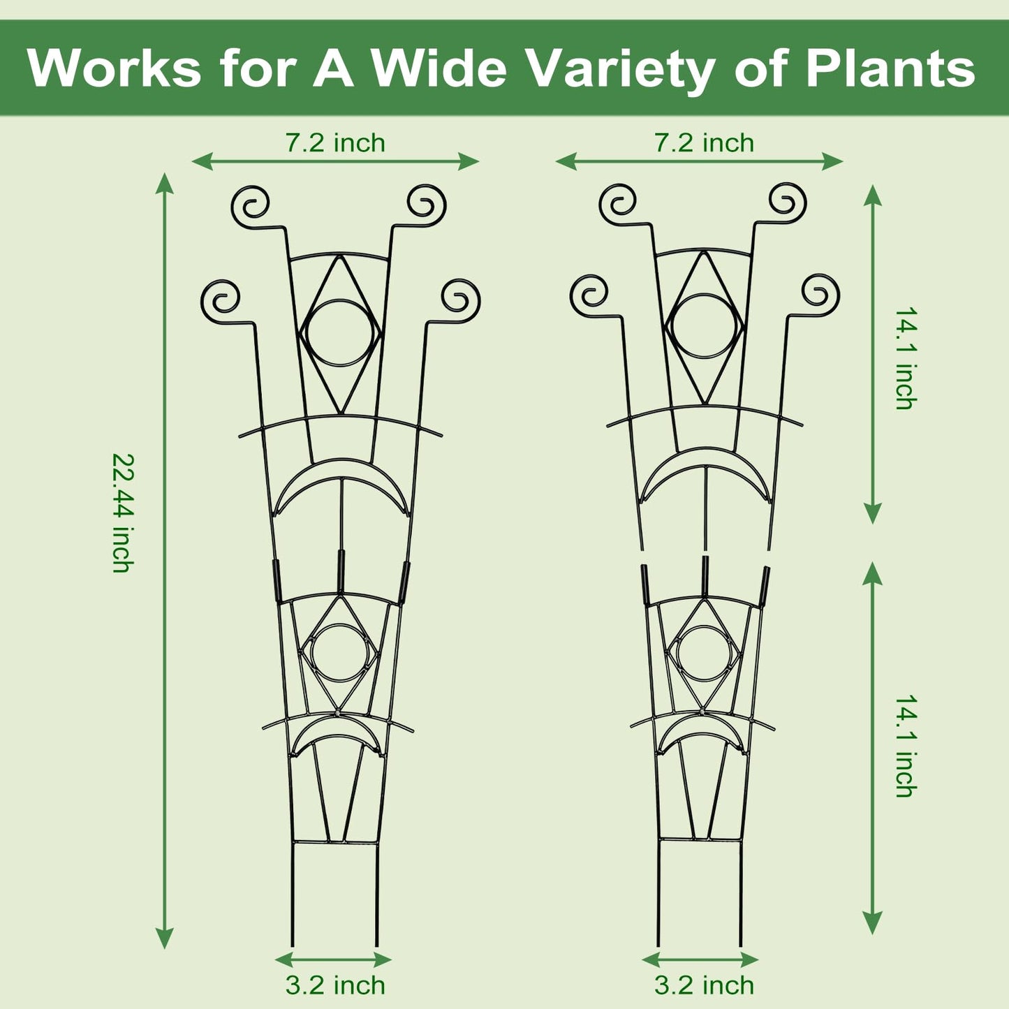 Yhtpouqe Indoor Plant Trellis for Climbing Plants 2 Pack Small Garden Metal Support for Potted Plants Flowers Houseplants for Outdoor