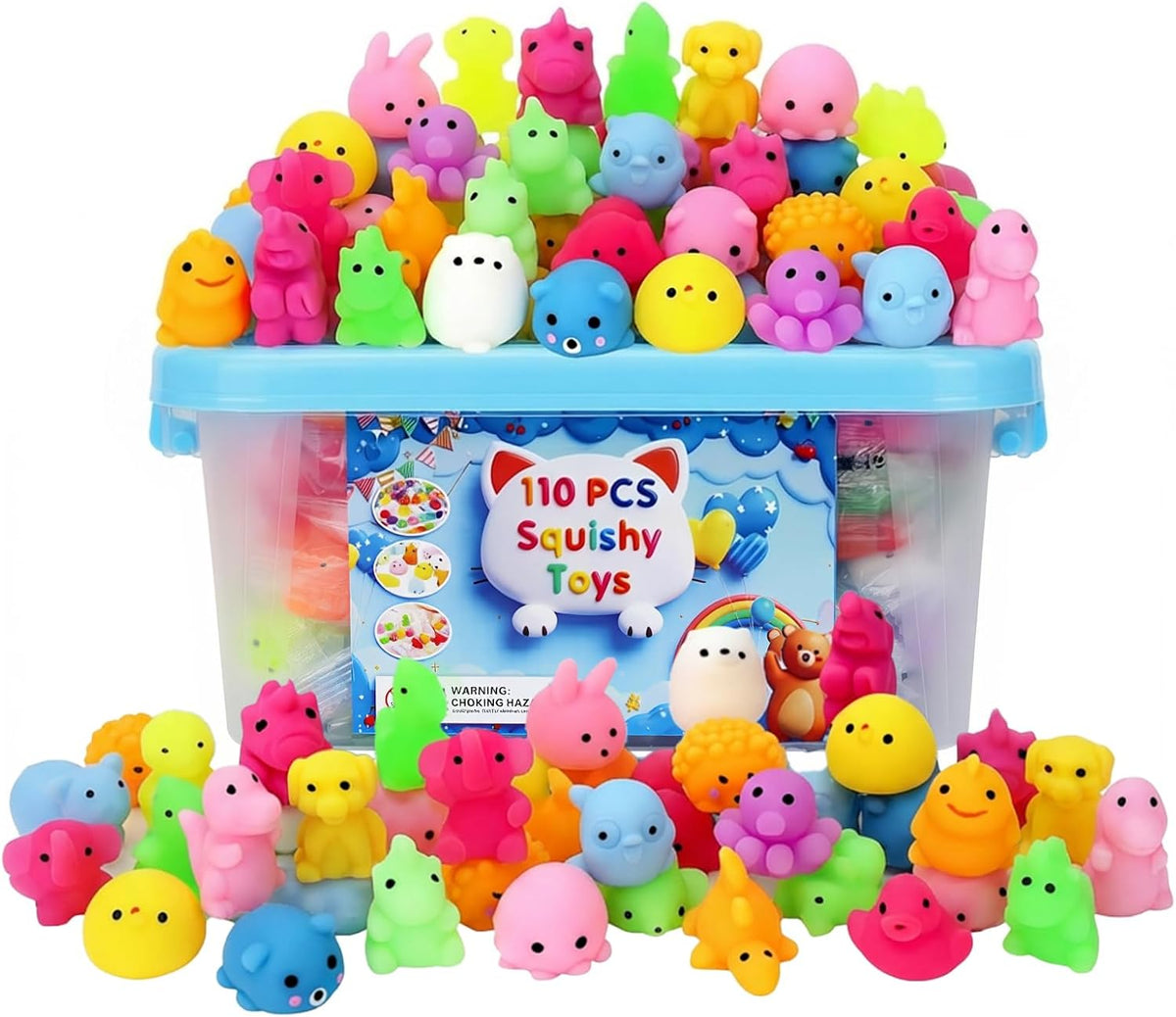 Mochi Squishy Fidget Toys by [Brand Name] - 110 Pack Soft Stress Relief & Ideal Party Favors