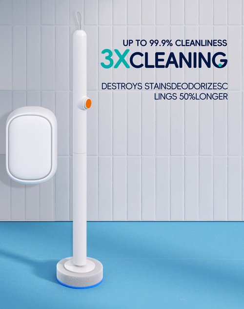 LFBEAR Disposable Toilet Cleaning System - Toilet Wand Kit with 18 High-Performance Refills, Wall Mounted Brush and Holder for Deep Cleaning Bathroom (Brush + 18 Refills)