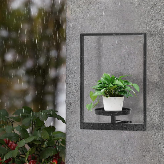 storenization Wall Plant Holder Floating Shelves for Wall Set of 2, Wall Planters for Indoor Plants - Premium Metal Hanging Plant Holder for Indoor Outdoor Decor