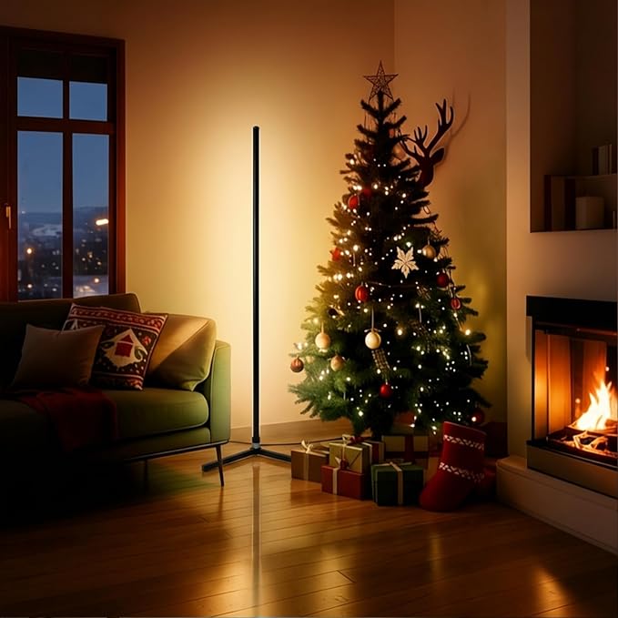 RGB Floor Lamp LED Corner Floor lamp smart Floor lamp with Music Sync Lighting, App & Remote Control, 16 Million Colors Living Room & Gaming Room (1 Pack with Alexa Voice Control)
