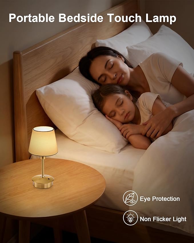 UMEXUS Small Cordless Table Lamp, 5200mAh Battery Operated Touch Lamps for Restaurant Dinner Table, Rechargeable Dimmable Portable Night Light for Bedside Dining Room Patio Kitchen Outdoor Décor
