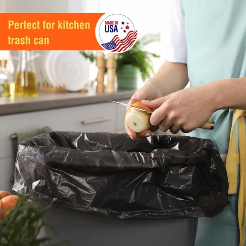 Delxo 30-33 Gallon Trash Bags - Thick, Durable & Puncture-Resistant | 250 Count, Made in USA (Black)
