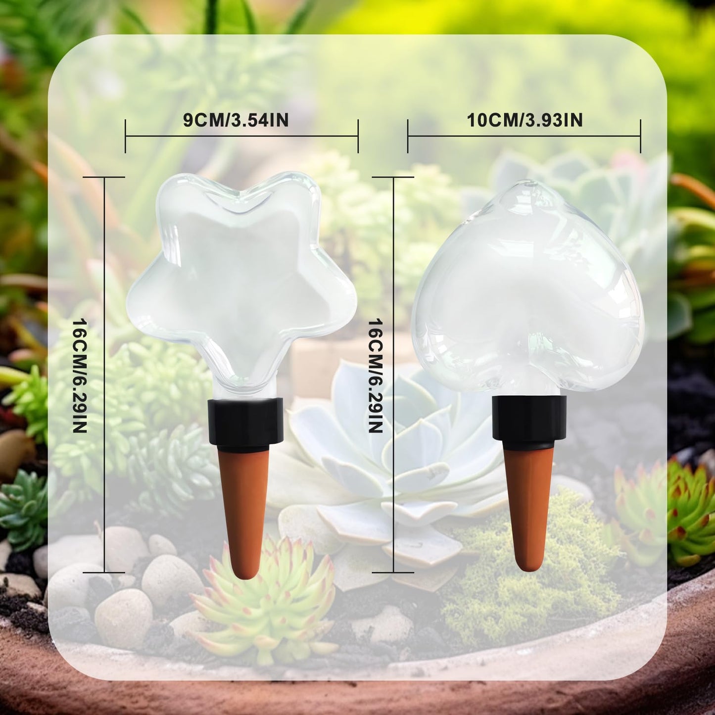 Ansberta Heart2-shaped Self Plant Watering Globes-4 Top Fill Automatic Planter Watering Insert with Slow Release-Watering drip Irrigation Device for Indoor and Outdoor Plants.