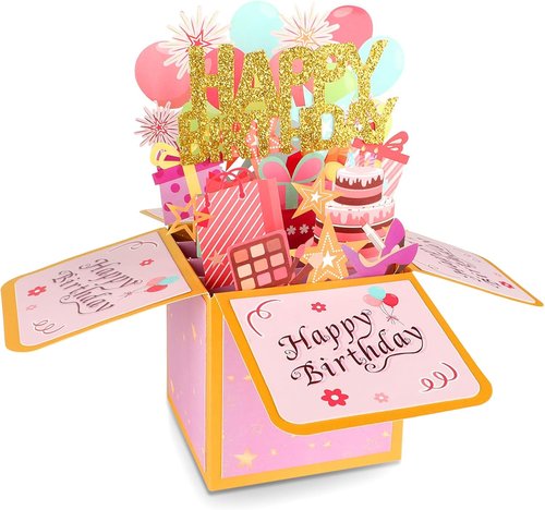 Happy Birthday Pop Up Card - Unique 3D Greeting Card for Men & Women | Perfect Gift for Mom, Dad, Friends