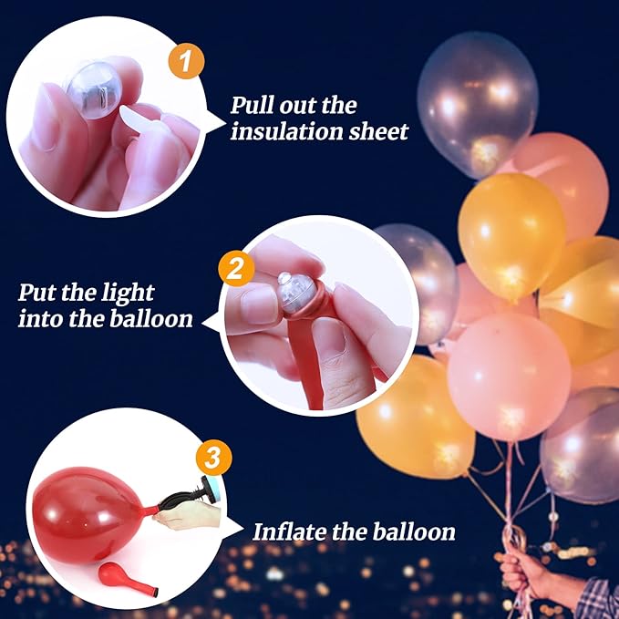 50PCs Mini Led Lights, Led Balloons Light for Neon Party Lights, Paper Lanterns, Easter Eggs, Birthday Party, Wedding, Halloween, Christmas Decoration (Glow Steadily Pink)