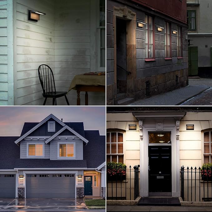 Wall Light Outdoor LED Wall Mount Lamp Modern Wall Sconce Lighting Lantern Fixture Grey Aluminum Lights for Porch Front Door Garden Yard Patio IP54 Waterproof 10W 680Lm 3000K
