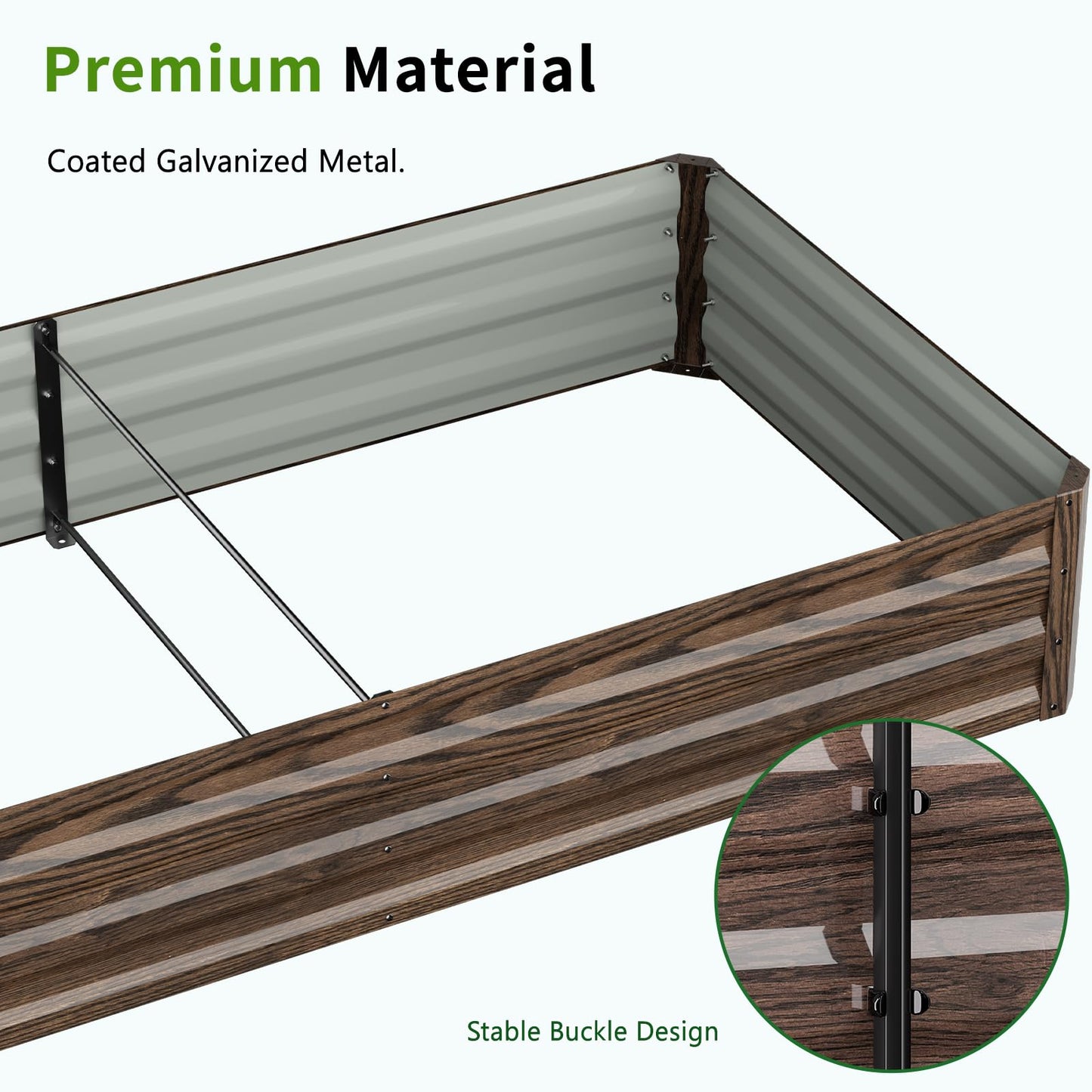 DoCred 3 in 1 Raised Garden Bed with 87in Tall Arch Trellis for Climbing Plants, Galvanized Planter Garden Box Outdoor for Gardening, Climbing Vegetables, Flower