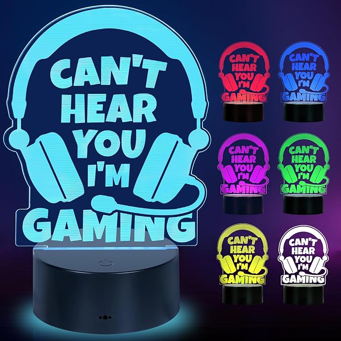 Easter Basket Stuffers Essentials Teen Boys Girls Year Old Teenager Gifts for Him Boyfriend Husband Birthday Gamer Gift Son Brother LED Light Up Acrylic Gaming Lamp Christmas Stocking Stuffers
