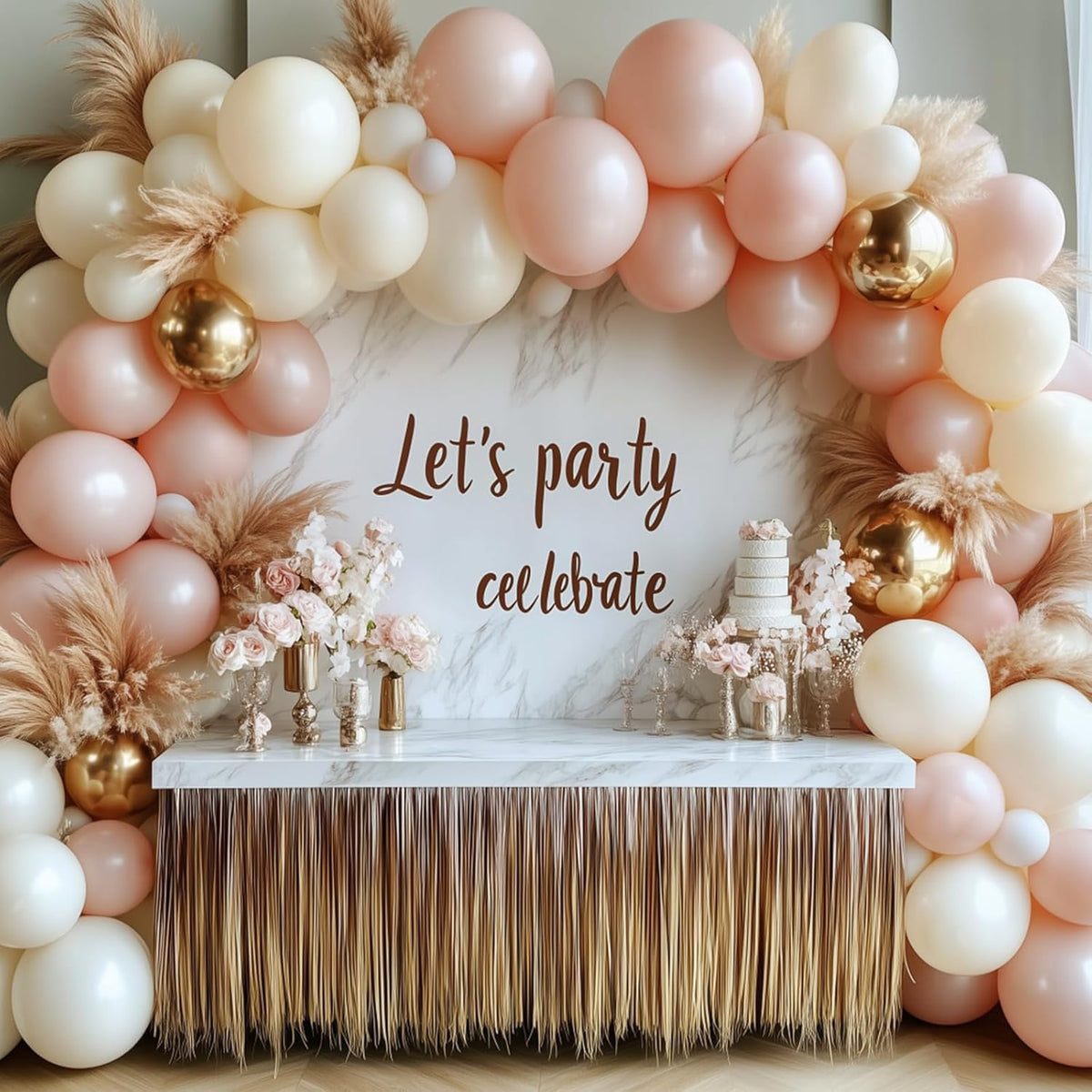 RUBFAC Ivory White Latex Balloons - 129pcs Garland Arch for Birthday, Wedding, Baby Shower | Various Sizes 5-18 Inch