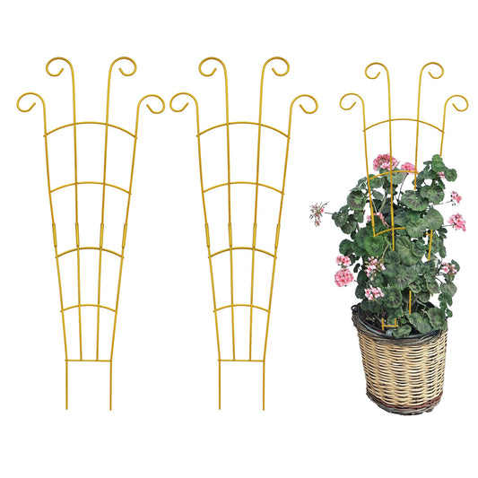 Plant Trellis Indoor 3 Pack 30 Inch Trellis for Climbing Plants Indoor Trellis for Potted Plant Support for Hoya Vines Ivy(Gold, 30 inch)