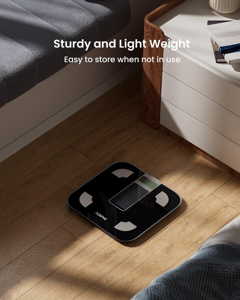 RENPHO Smart Scale for Body Weight, FSA&HSA Eligible, Digital Bathroom Scale BMI Weighing Bluetooth Body Fat Scale, Body Composition Monitor Health Analyzer with Smartphone App, 400 lbs - Elis Solar 1