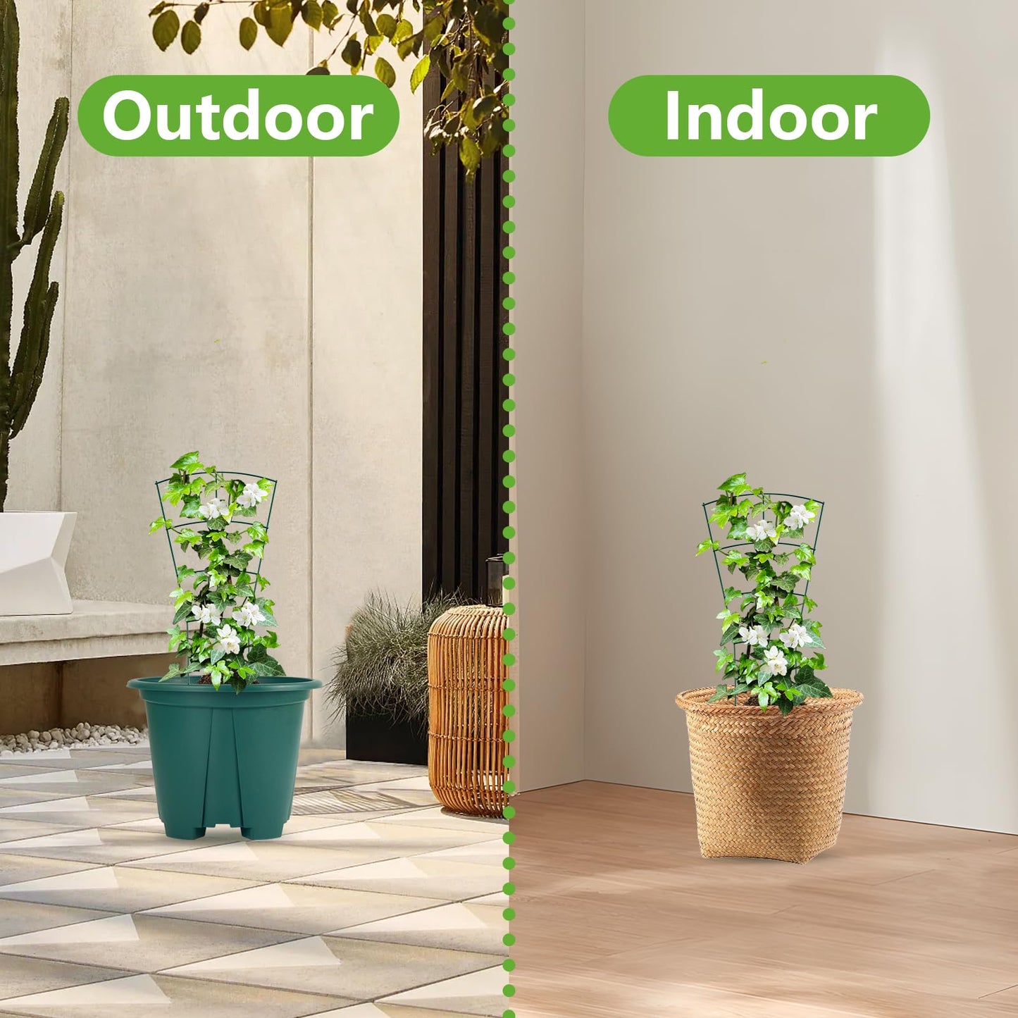 SUMGROW 6-Pack Indoor Plant Trellis - 16 Inches, Heavy-Duty Metal for Climbing Houseplants, Flowers, Vines, and Ivy