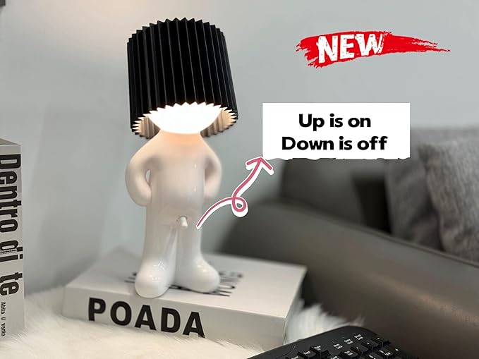 Bedside Night Light, shy man lamp，Mothers Day Gifts for Mom Wife,Birthday Christmas Gifts for Men Women Boyfriend Girlfriend, Funny Anniversary Gag Gifts, White Elephant Easter Gifts for Adults