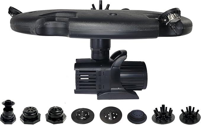 HALF OFF PONDS Floating Fountain, 1.75 HP Pond Aerator, 100 ft Cord, 14,800 GPH Water Pump, 11 Spray Patterns, Energy-Efficient, White LED Lights, for Large Ponds, Lakes & Water Gardens