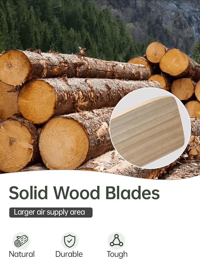 Sofucor 52 Inch Smart Ceiling Fans with Lights and Alexa/Google Assistant/APP/Remote Control-Modern Solid Wood Outdoor 3 Blades Ceiling Fan for Bedroom Living Room Indoor Farmhouse Patio, Natural Wood