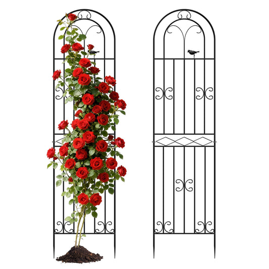ARIFARO 78 inch Metal Garden Trellis for Climbing Plants, Pack of 2, Indoor/Outdoor Sturdy Decorative Plant Trellises for Potted Plants, House Plants, Climbing Vines, Bird Pattern