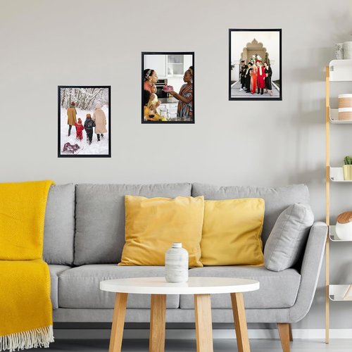 JCJMY 11x13 Black Picture Frame - Versatile Wall Mounting for Horizontal or Vertical Display | Shatter-Resistant Plexiglass