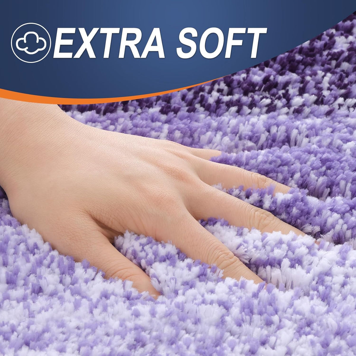 OLANLY Bathroom Runner Rug - Extra Soft Microfiber Mat, Quick Dry & Washable | 44x24, Violet
