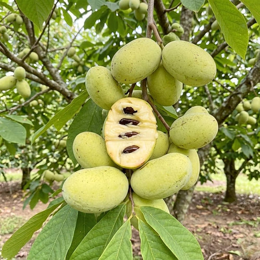 Pawpaw Tree Live Plant, Paw Paw Tree, Hardy Asimina Triloba Paw Paw Plant, Bareroots 12-18 Inches Tall for Outdoor Planting