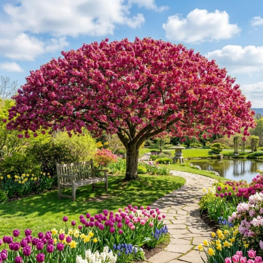 Live Cherry Blossoms Tree Plant, Okame Flowering Cherry Blossom in 2.5 Inches Pot, Dormant in Winter, Perennial Bloom, 9 Months Old Trees