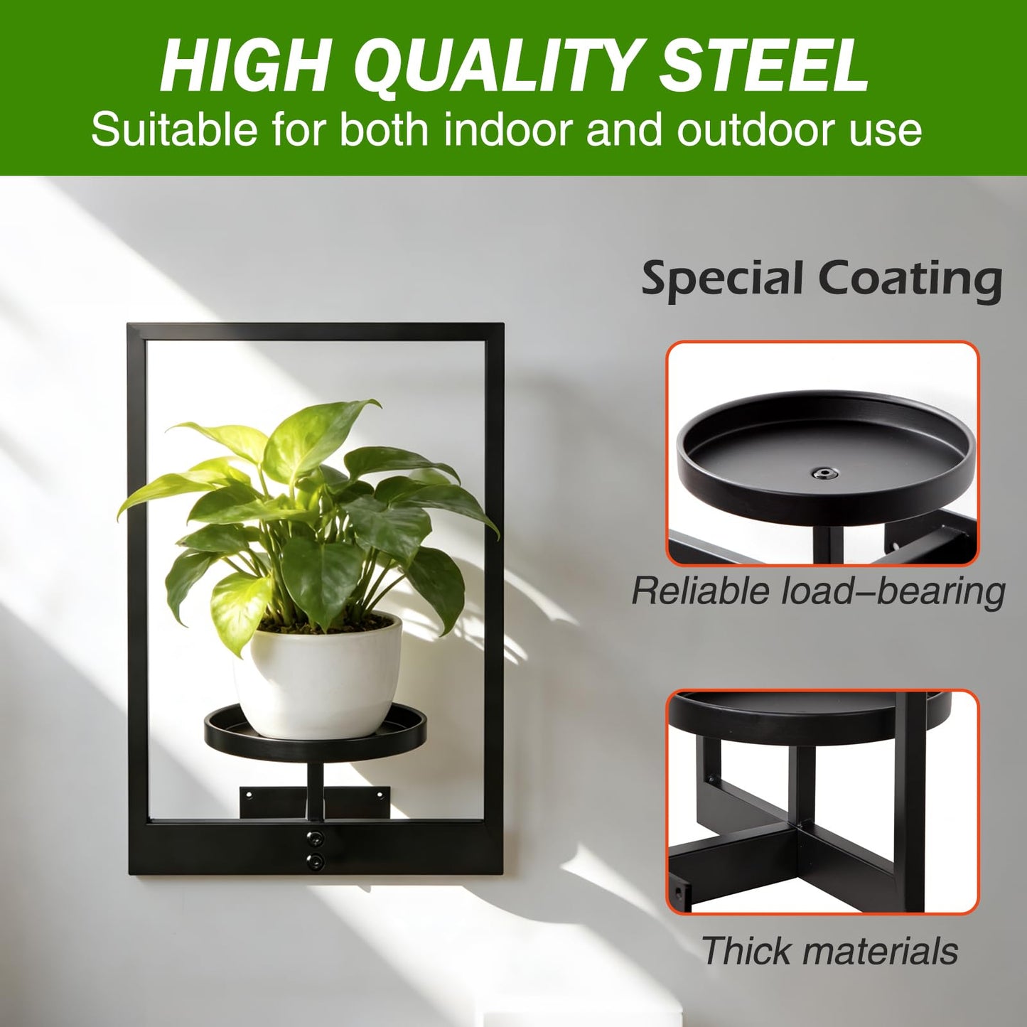 mekpiwu 3 Pack Picture Frame Wall Planters, Hanging Plant Shelves for Indoor Plants, Decorative Plant Stand & Hanger for Living Room, Window, Entryway & Outdoor Use, Gold