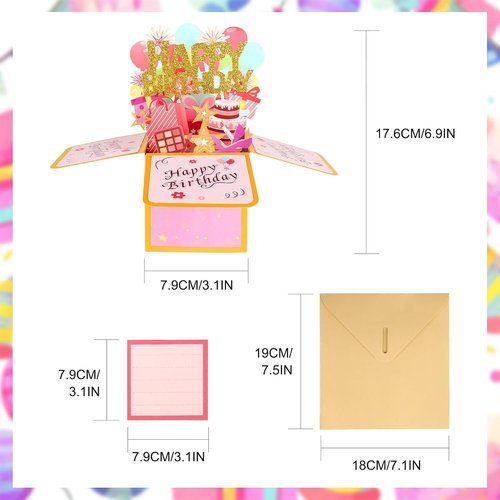 Happy Birthday Pop Up Card - Unique 3D Greeting Card for Men & Women | Perfect Gift for Mom, Dad, Friends