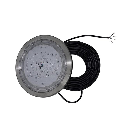 10 Inch LED Multicolor Inground Pool Light – Stainless Steel Housing, 100ft Cord for Wet Niche (Without Controller)