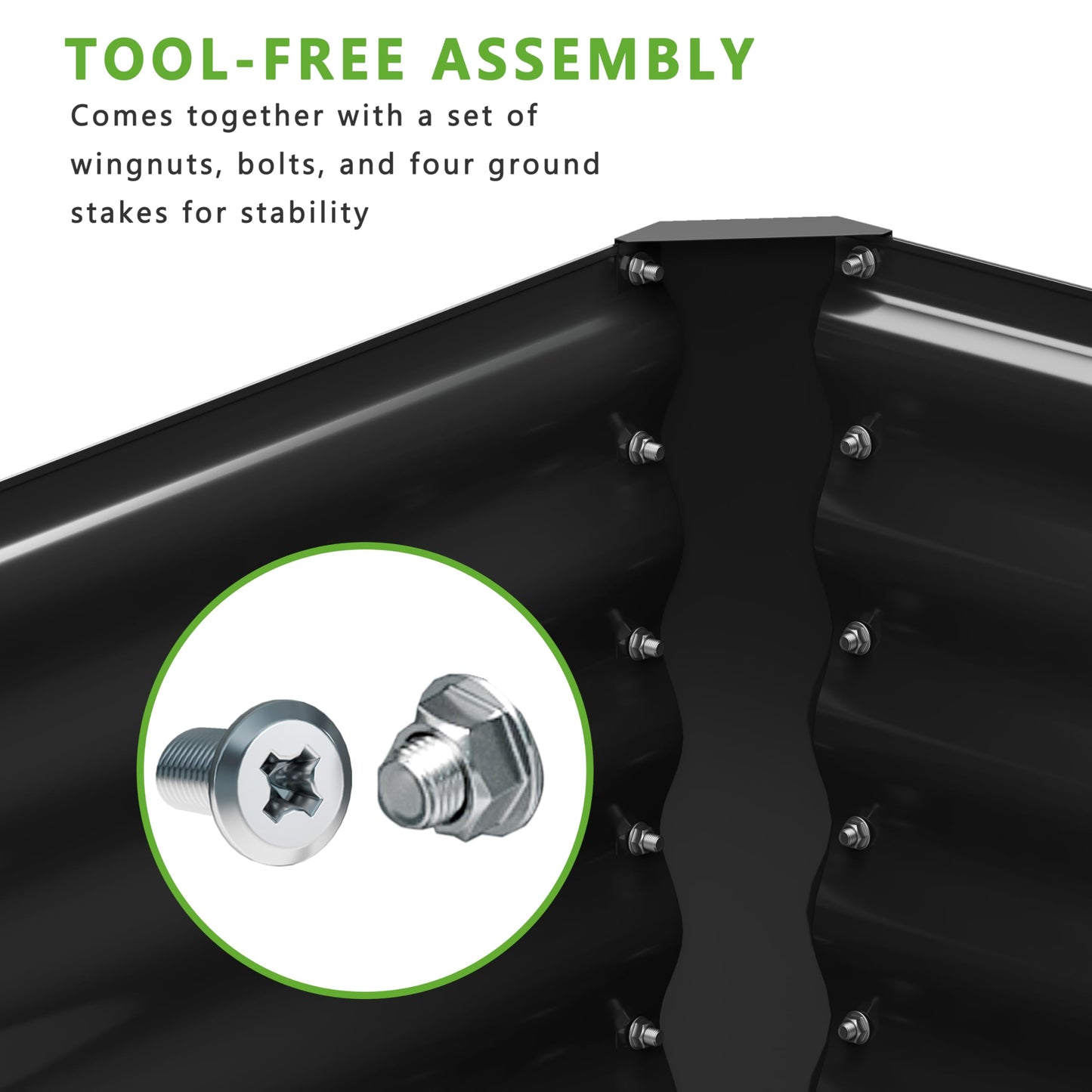 Nedenyou 2PCS 8x4x1FT Galvanized Raised Garden Bed,Planter Raised Beds-Metal Garden Box,Large Plant for Outdoor Planting, Vegetables Bed，Flower,herb-Black