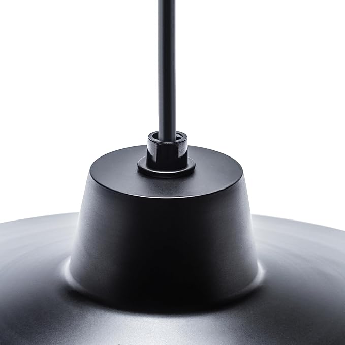 GLOBE Electric 65155 1-Light Industrial Warehouse Pendant Lighting, Matte Black, Hanging Lamp, Hanging Lights, Ceiling Light Fixture