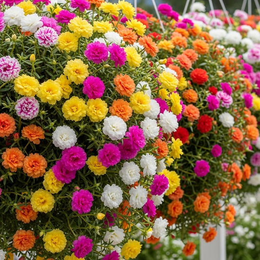 Mix Moss Rose Plants Live, 3 to 5 Inc Tall, Moss Rose Portulaca Plants, Ground Cover Plant Garden