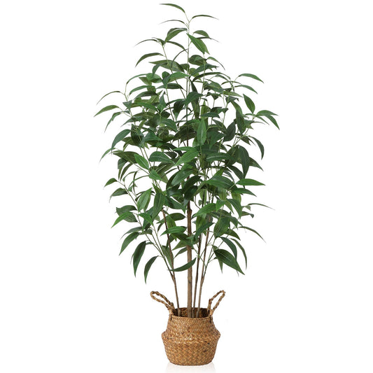 Ferrgoal Artificial Eucalyptus Tree,4Ft Tree Fake Plant in Pot for Home and Office Decor,Potted Faux Plants Tall Artificial Trees for Indoor, Outdoor