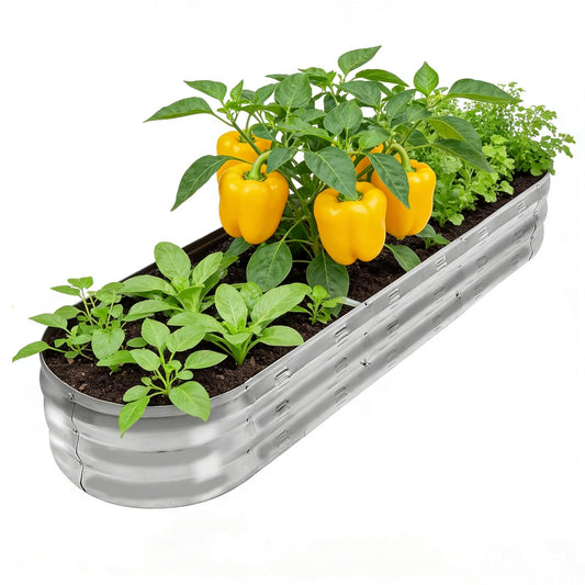 GADI Galvanized Raised Garden Bed, Metal Planter Box for Vegetables and Flowers 1 Pack