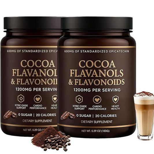 High-Flavanol Cocoa Powder Supplement –Rich in Natural Cocoa Flavonoids & Epicatechin Blend, Vegan, Non-GMO, No Sugar Added, Supports Daily Vitality & Heart Health, 5.29 oz (2)