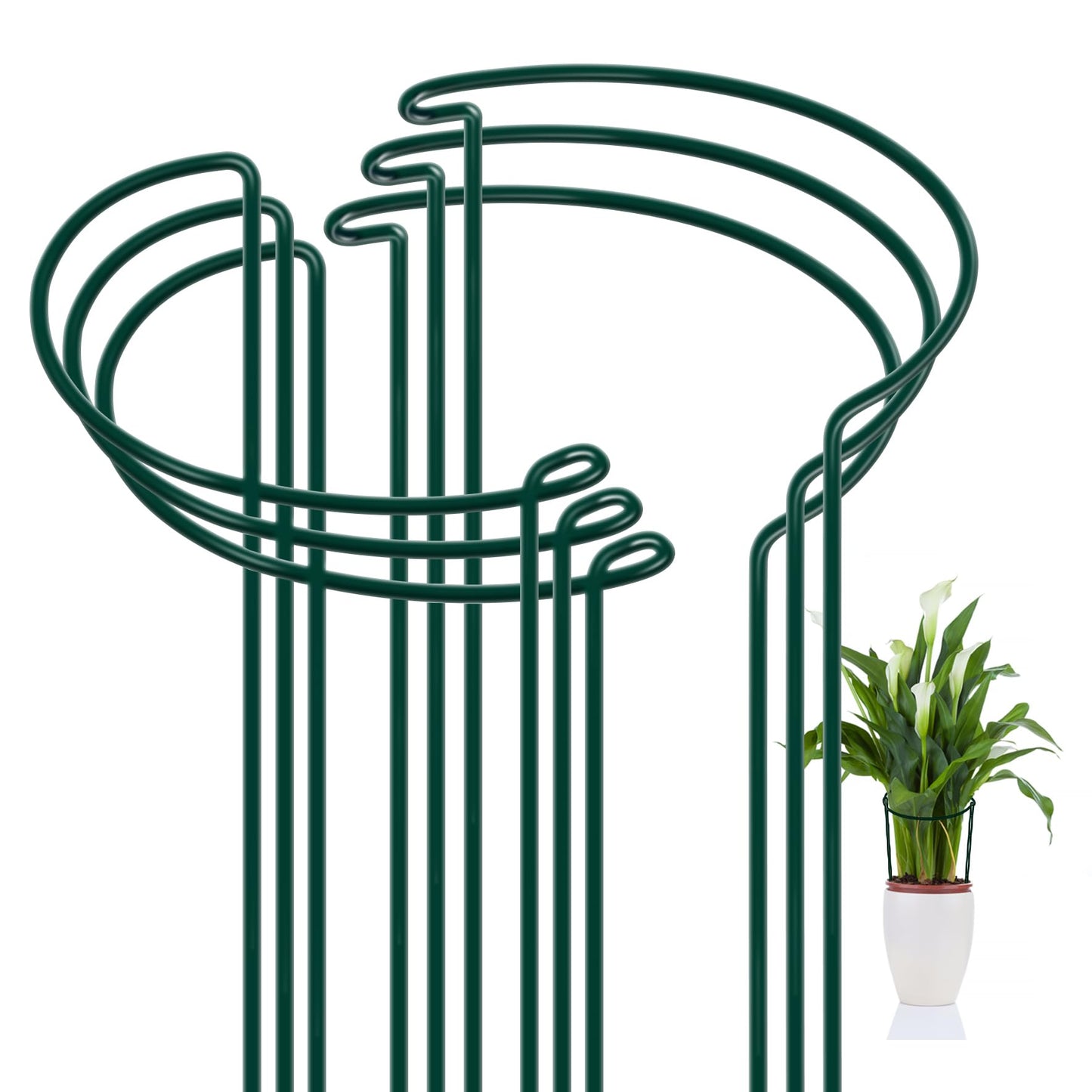 FEED GARDEN Plant Support Stakes Peony Cages and Support and 120Pcs Plant Clips for Climbing Plants
