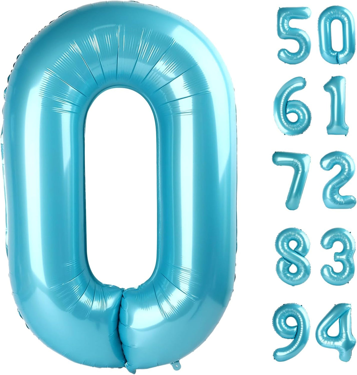 Pearlescent Blue Number Balloon - 40 Inch 0 Balloon for Birthday Decorations | Perfect for Any Celebration