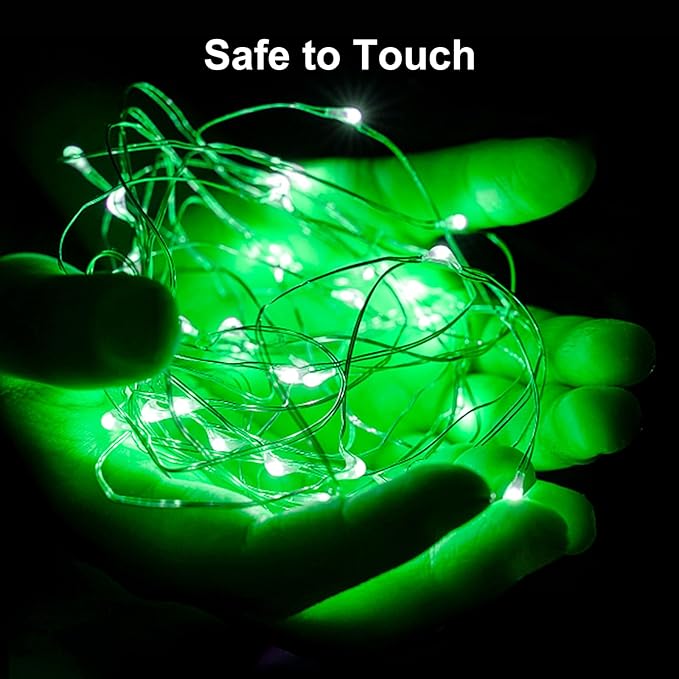 ZGWJ Mini Fairy Lights Battery Operated, 8 Pack Green Mini String Lights 20 LED 7FT Waterproof 3 Working Modes for Bedroom, Easter Decor Halloween, Christmas, Party Indoor and Outdoor Decoration