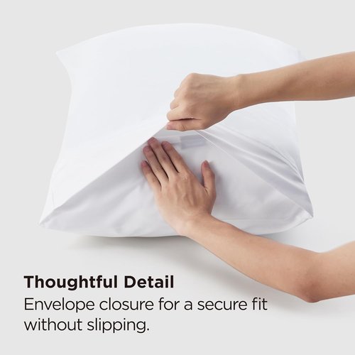 Bedsure Queen Pillow Cases - Super Soft White Brushed Microfiber, 2 Pack, 20x30 Inches, Wrinkle & Fade Resistant