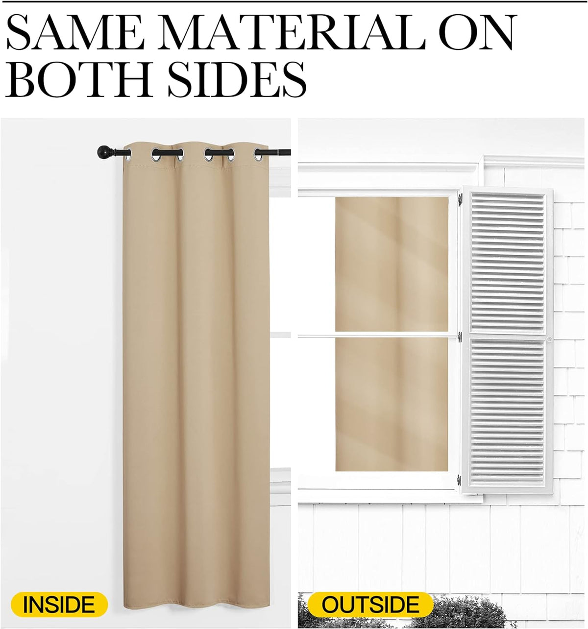 NICETOWN Room Darkening Curtains - Thermal Insulated Grommet Panels | Biscotti Beige, 55"x102" (1 Pair)