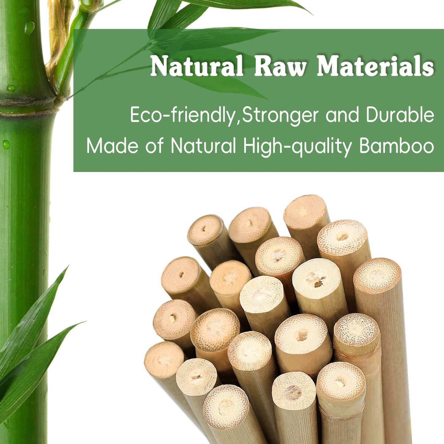 Plant Stakes,25Pcs Bamboo Stakes,4 FT Natural Bamboo Plant Support Stakes,Bamboo Stakes for Indoor and Outdoor Plants Tomatoes Beans Flowers Potted Plants Climbing Support
