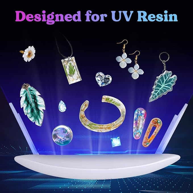 LET'S RESIN Mini UV Light for Resin, 2.5Times Higher Energy Value Portable Light, Faster Curing & 84g Light Weight UV Lamp, Supplies for UV Resin Molds, Jewelry Making, Craft Decor