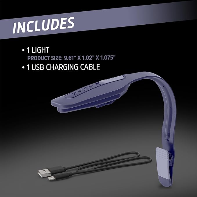 Energizer Flex-R LED Rechargeable Book Light for Reading in Bed, Reading Light with Warm LED Color, Long-Lasting and Lightweight,Purple